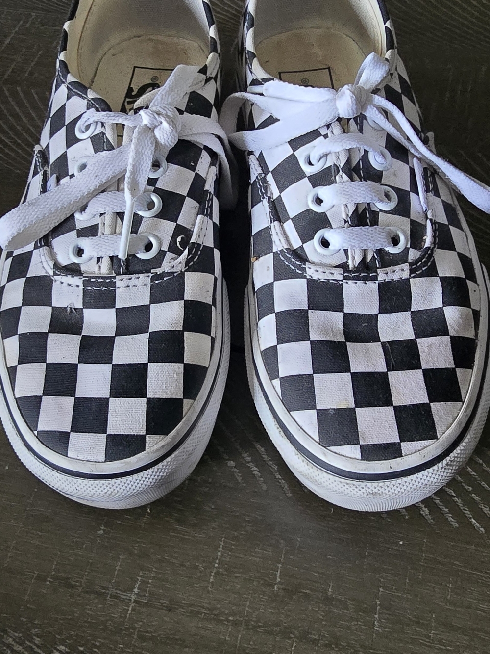 Vans Checkerboard Lace-Up Sneakers - Black & White
